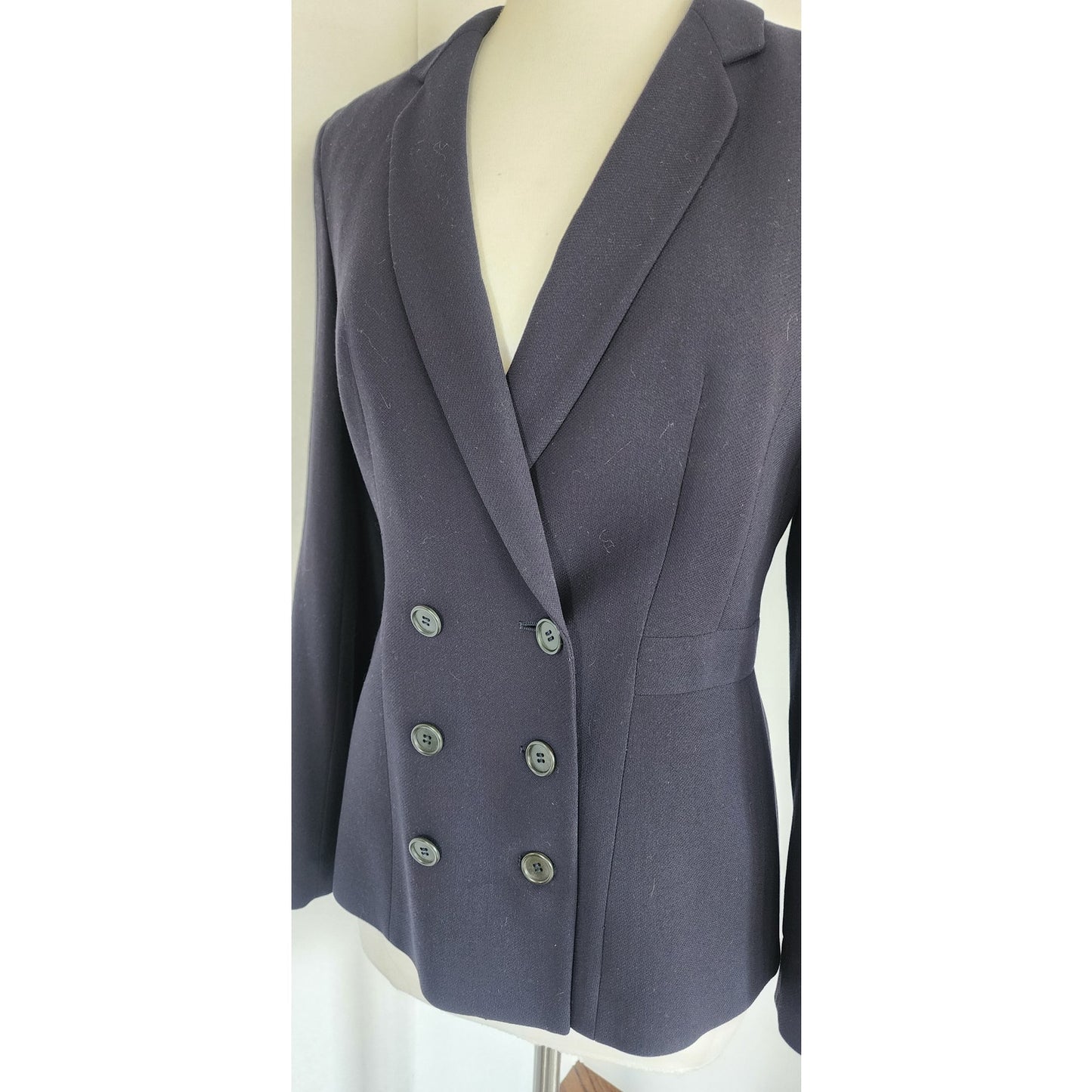 Vintage 1990s Armani Blazer Navy Blue Wool Black Label Borgonuovo / S