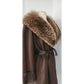 Vintage 70s SILLS A Bonnie Cashin Design Brown Leather Raccoon Fur Coat