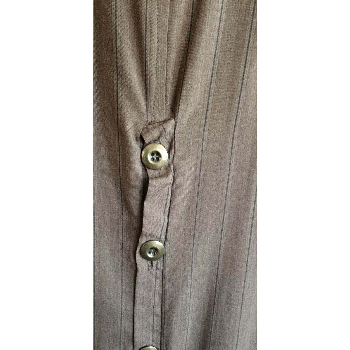 Vintage 2000s J Morgan Puett Dress in Brown Striped Silk