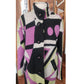 Vintage 90s Geiger Austria Boiled Wool Coat Abstract Geometric Mosaic