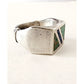 Vintage Mens Ring Inlaid Turquoise Lapis Lazuli Stamped SMM 925 Mexico Size 10.25