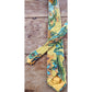Vintage Mens Neck Tie 60s Barkcloth Yellow Floral Print