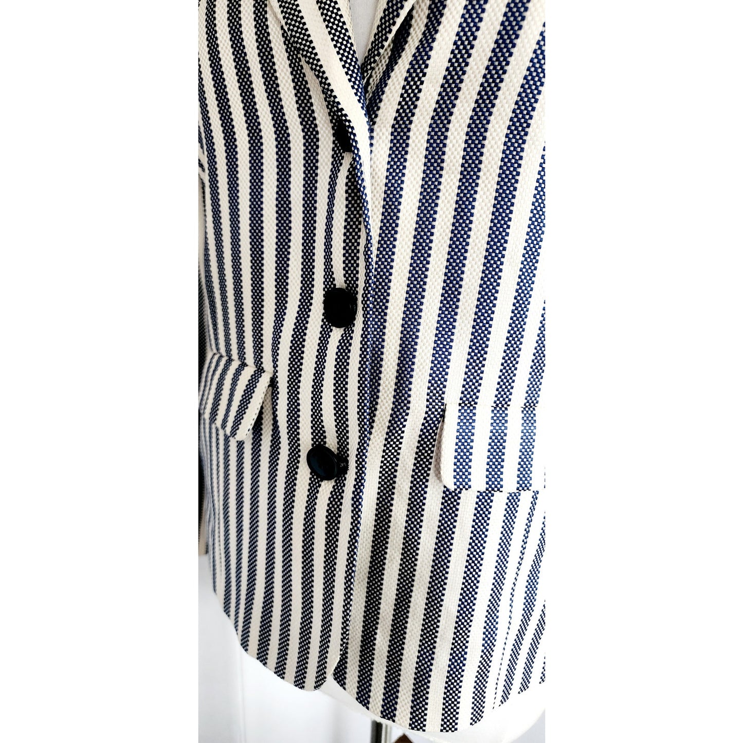 Vintage 90s Emporio Armani Blazer Gray Stripe / M