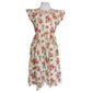 Vintage 50s Swirl Wrap Dress Cotton Rose Classical Columns Print Apron Housewife Full Skirt Pockets