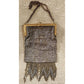 Antique Evening Bag Steel Beads Purse Art Nouveau France AS IS