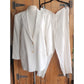Vintage 1990s DKNY White Linen Pant Suit w/Drawstring Waist / M - L