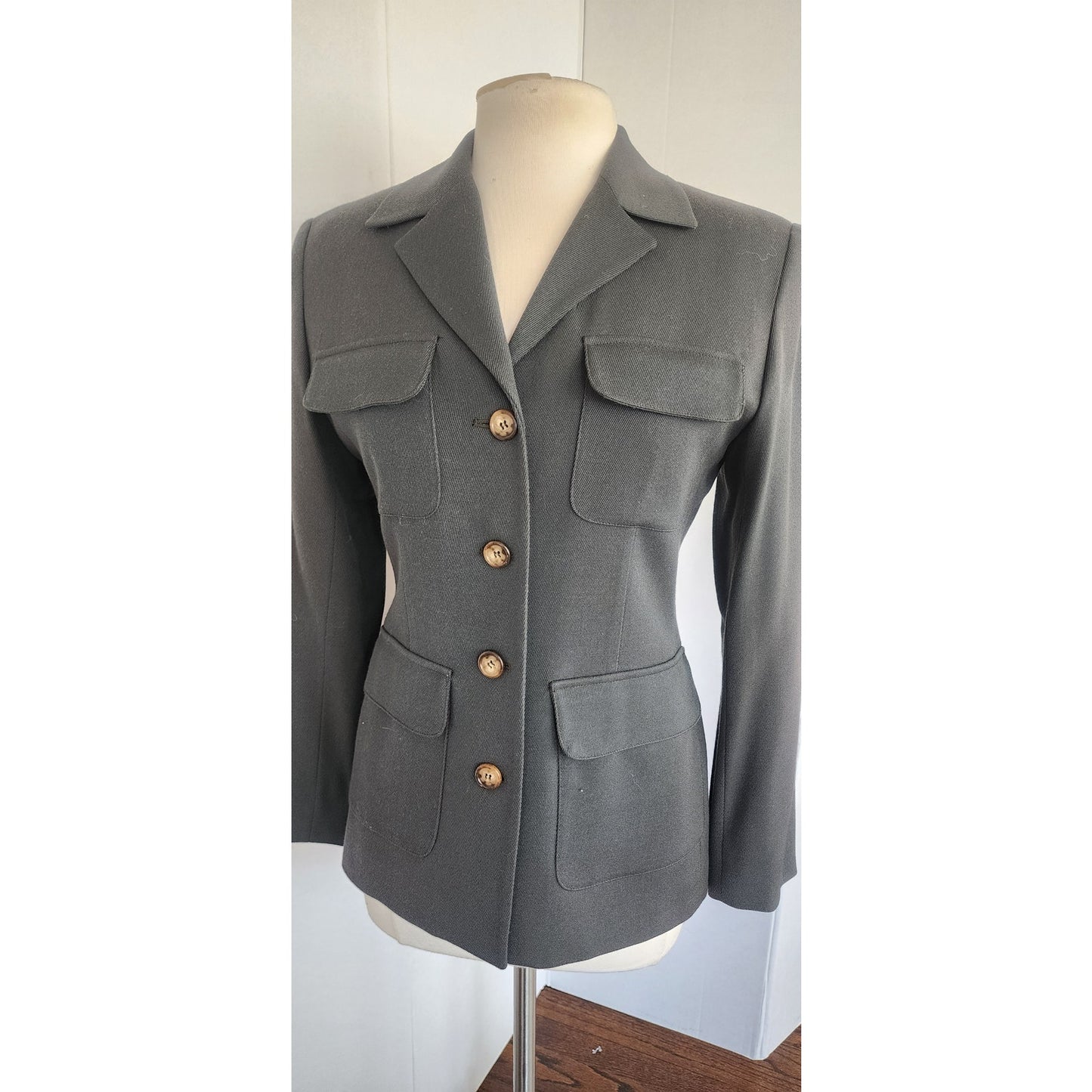 Vintage 1990s Olive Green Blazer Evan Picone / S