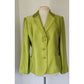 Vintage 2005 Armani Collezioni Blazer Textured Lime Green Jacket Size 16