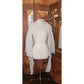 Vintage 1990s Sheer White Blazer w/Black Trim Sash Tie Belt