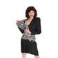 Vintage 1980s AJ Bari Strapless Dress Bolero Jacket Suit Set Zebra Print Black White Silk / M
