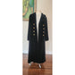 Vintage Black Velvet Opera Coat Double Breasted Gold Buttons