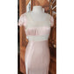 Vintage 30s Pale Pink Silk & Lace Bias Cut Nightgown Dress Long Slip Old Hollywood M