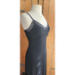 Vintage Black Negligee Slip Dress Lace Trim Spaghetti Straps / M