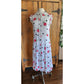 Vintage 80s Cotton Print Dress Polka Dots Red Roses