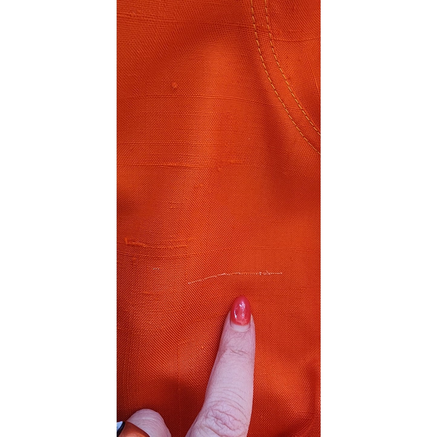 VTG 90s Duster Jacket Silk Yellow Orange Colorblock Blazer Victoria March Chicago