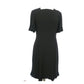 Vintage 60s Sorelle Fontana Dress Black Rayon Crepe w/Pleated Fringe Italian Designer