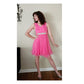 Vintage 60s Hot Pink Party Dress Pleated Skirt