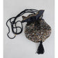 Vintaged Beaded Evening Blac Black Silk Drawstring Crossbody Purse