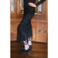 Vintage 80s GALAN0S Couture Dress Black Lace Evening Gown Sculpted Puffed Shoulders