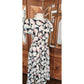 Vintage 1980s Krizia Dress Silk Puff Sleeve Open Back Geometric Abstract Midi