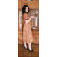 Vintage 50s Orange Paisley Print Midi Dress Carole King Junior Fashions / XS