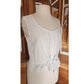 Vintage 80s Laura Ashley White Cotton Eyelet Sleeveless Top Red Micro Polka Dot
