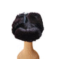 Vintage Black Fur Trapper Hat North King Ushanka Rabbit + Suede Ear Flaps Unisex