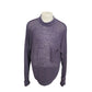 Vintage 1990s Rykiel Homme Mens Sweater Purple Sheer Mesh Open Weave Mock Neck Knit Oversized