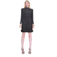 Vintage 1980s Galanos Dress Black Silk Crepe Mock Neck Pintuck Skirt Ruffle Hem
