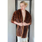 Vintage 50s Fur Stole Brown Mink Dyed Muskrat