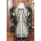 Vintage 80s Tan Chho Duster Sheer Coat Beaded Sequined Embroidered Evening Jacket Black Gold