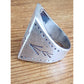 Vintage Mens Ring Native American Sterling Silver Thunderbird Turquoise Coral Chip Mosaic Navajo Inlay