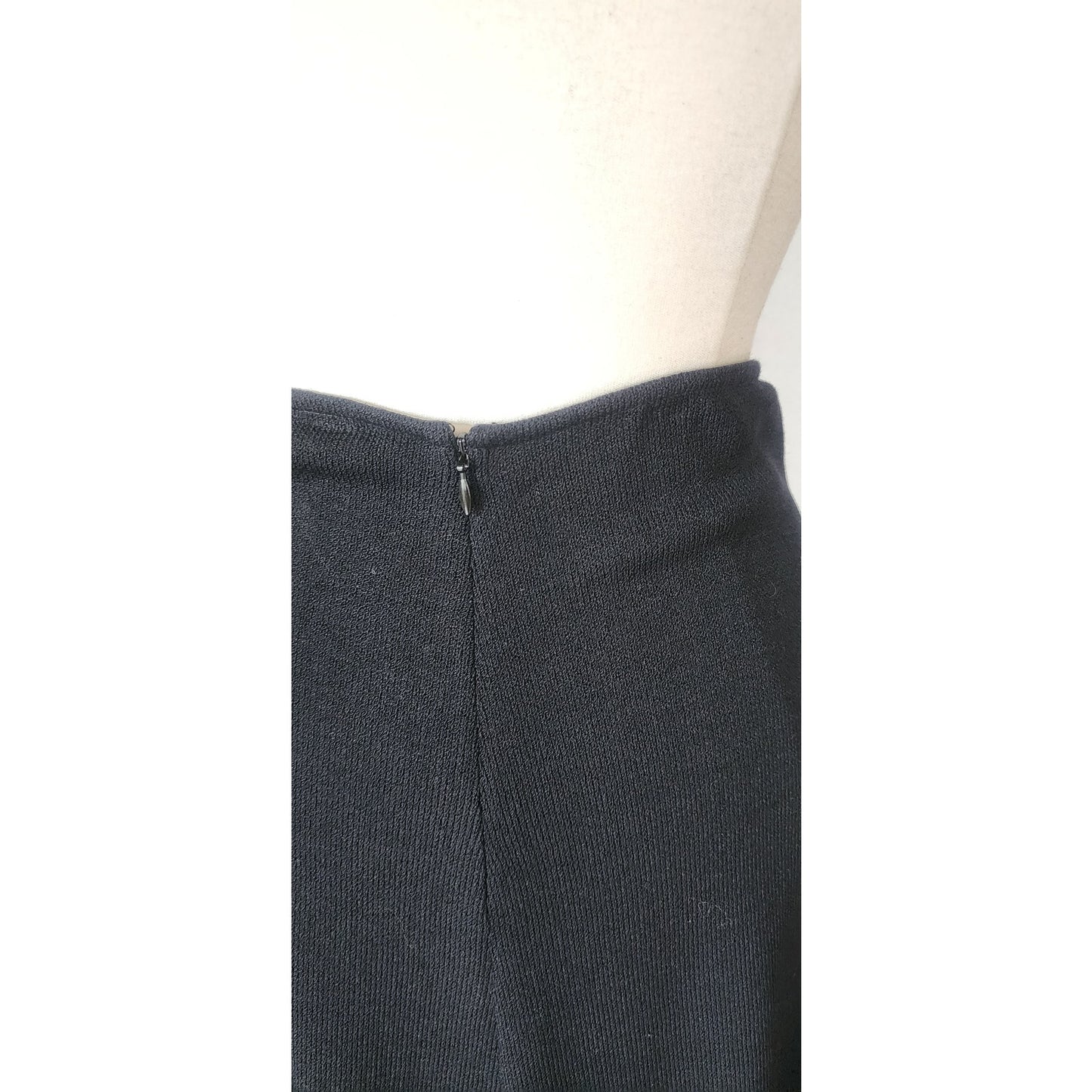 Vintage 1990s St John Knit Evening Skirt Long Black Santa Knit / Med