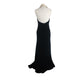 Vintage 1990s Ralph Lauren Evening Dress Black Velvet Halter Top Cream Silk Collar