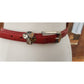Vintage 1990s Brighton Belt Red Leather Silver Heart Charms Love Gratitude Passion