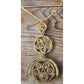 Vintage 70s Gold Necklace Spiral Disc Cascade Ancient Greek Style