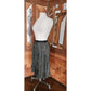 Vintage 1960s Mod Suit Pleated Midi Skirt + Top Gray Black Wool Tweed Geometric Schoolgirl