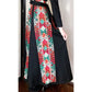 Vintage 70s Black Maxi Dress Colorful Skirt Embroidery Cleopatra Broumand AS IS