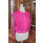 Vintage 90s Pink Silk Jacket Sheer Sleeves Flower Buttons Victoria March Chicago Designer
