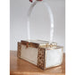 Vintage 1950s TYROLEAN NY Lucite Box Bag Pearl White Silver Filigree Art Deco
