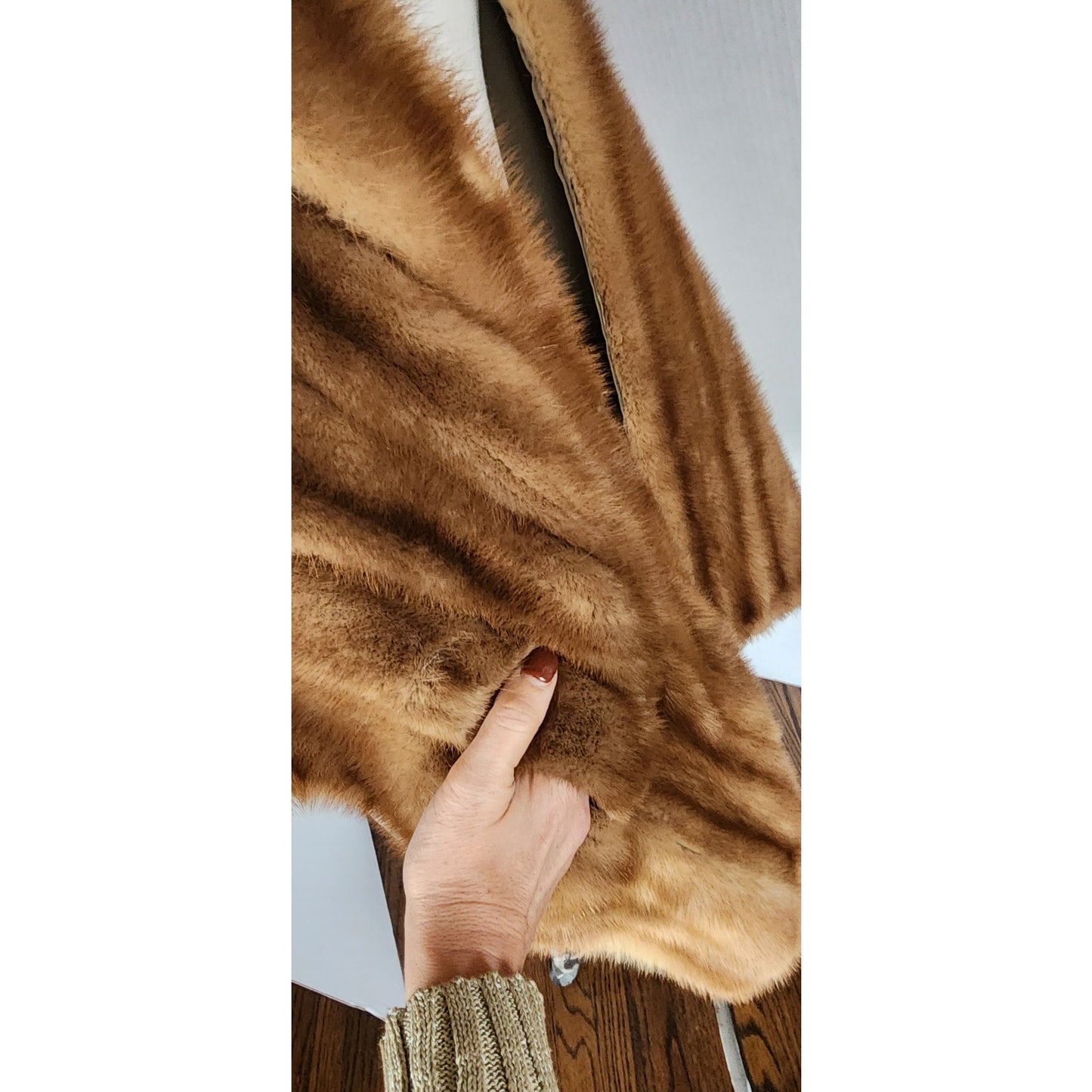 Vintage 50s Brown Mink Fur Shrug Wrap Stole Shawl