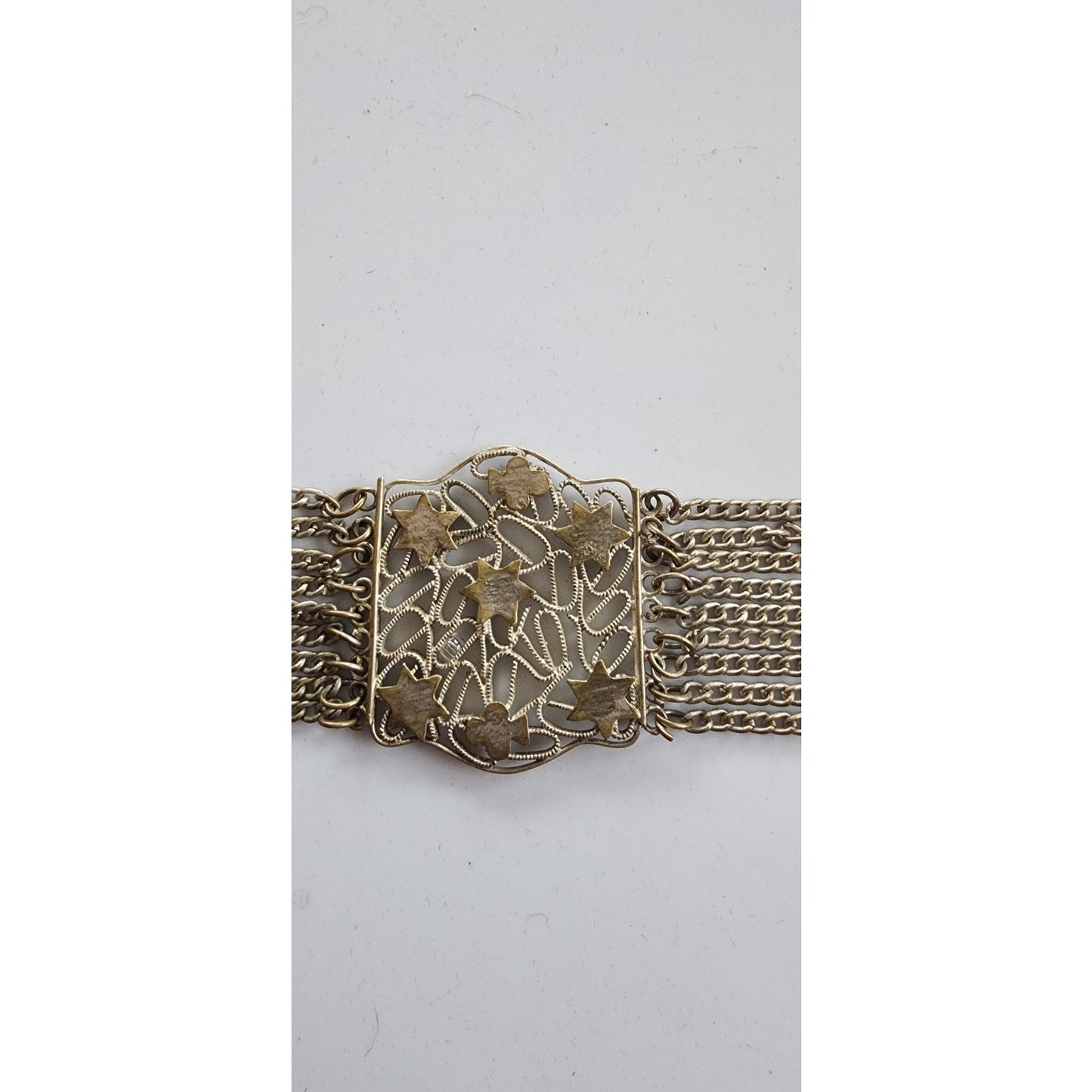 Antique Silver Filigree Bracelet Egyptian Middle Eastern Indian