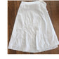 Antique Edwardian Embroidered Petticoat Skirt Underskirt White Cotton Drawstring Waist L
