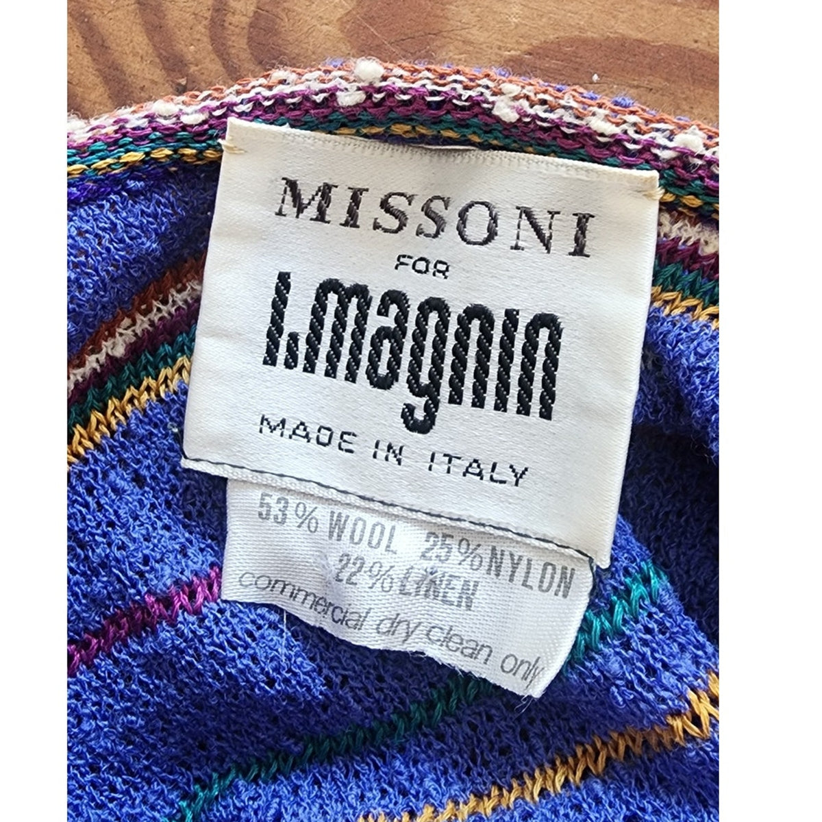 Vintage 1980s Missoni Set Knit Camisole Top Pleated Skirt Blue Stripe I Magnin