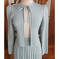 Vintage 70s St John Santana Knit Suit Baby Blue w/Blouse RARE