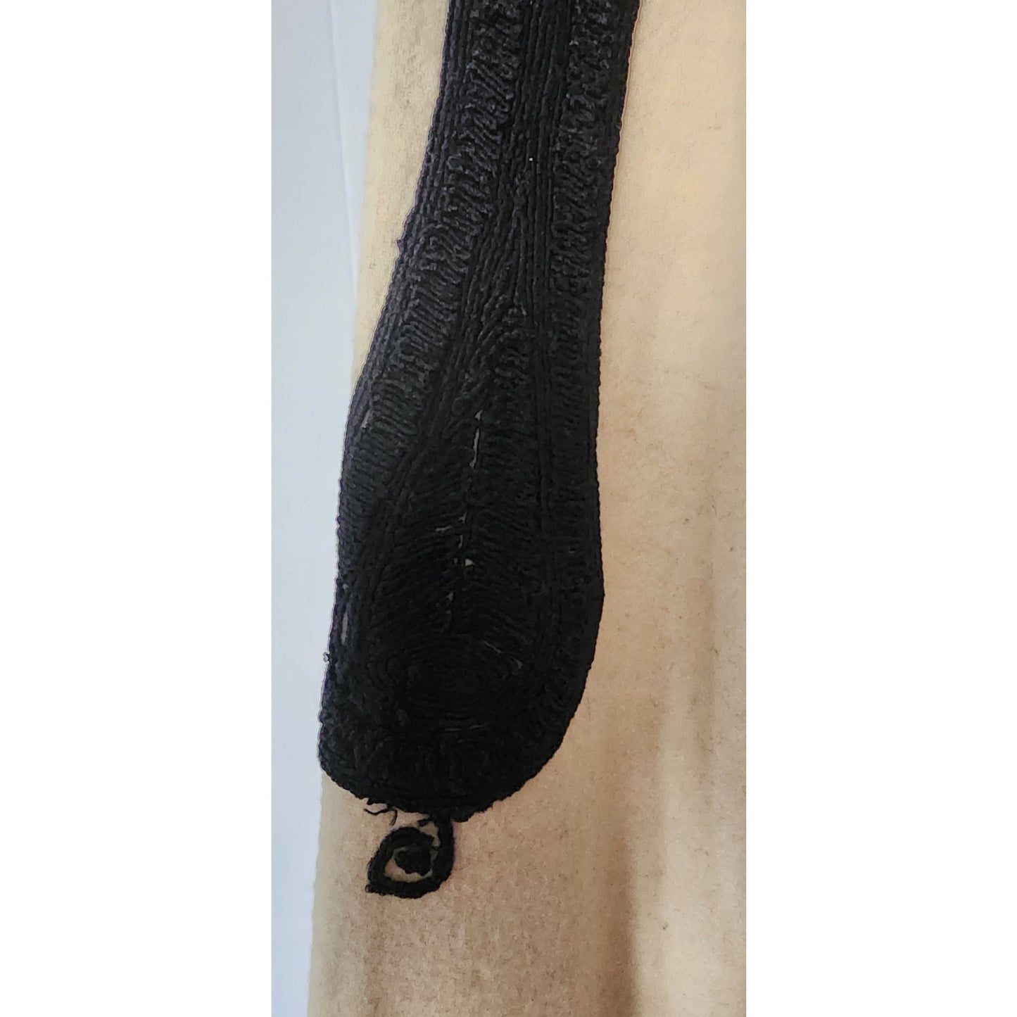 Antique Bulgarian Folk Costume Ethnic Mens Pants Embroidered Cream Wool + Red Scarf