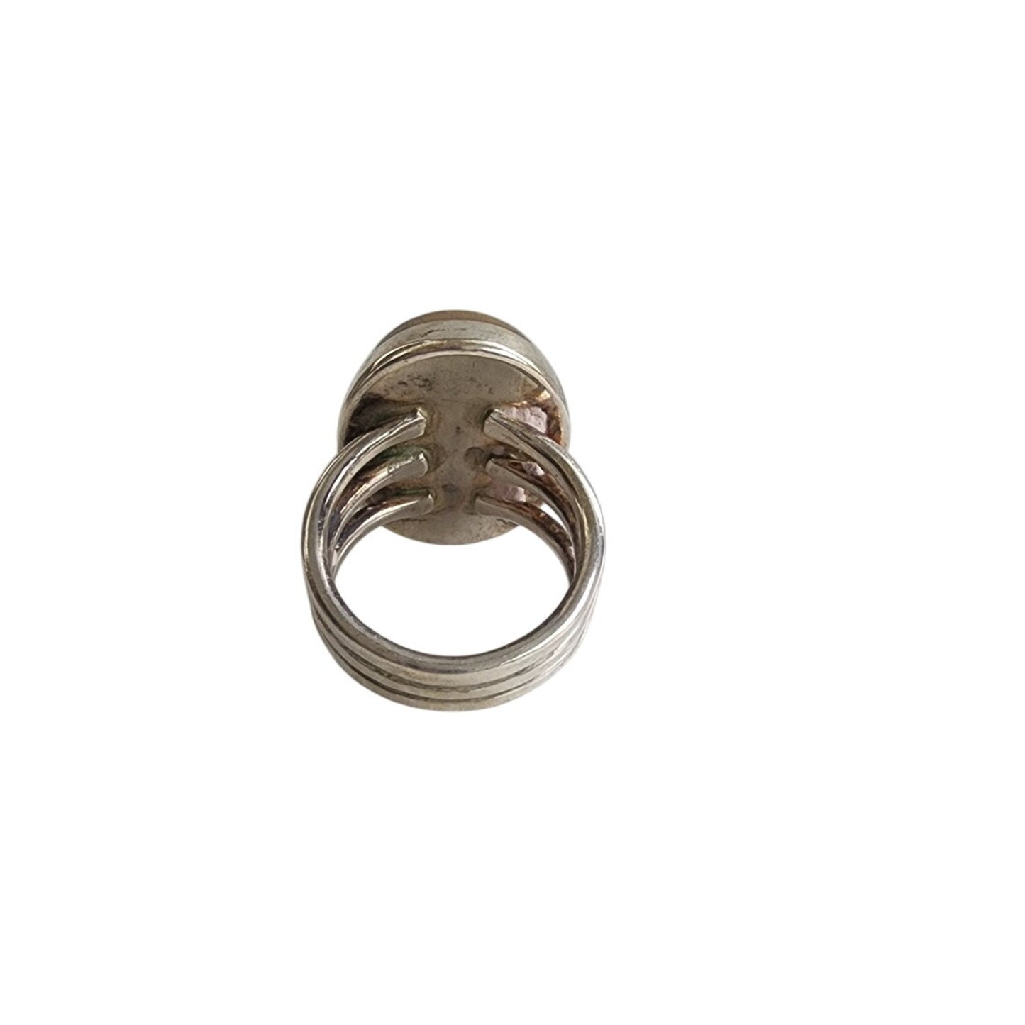 Vintage Large Topaz Ring Sterling Silver Band Size 8