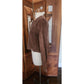 Vintage 1990s Cropped Blazer Brown Suede Jacket Carroll Reed Large