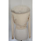 Vintage 1950s Cream Wool Cardigan White Fox Fur Collar Joseph Horne