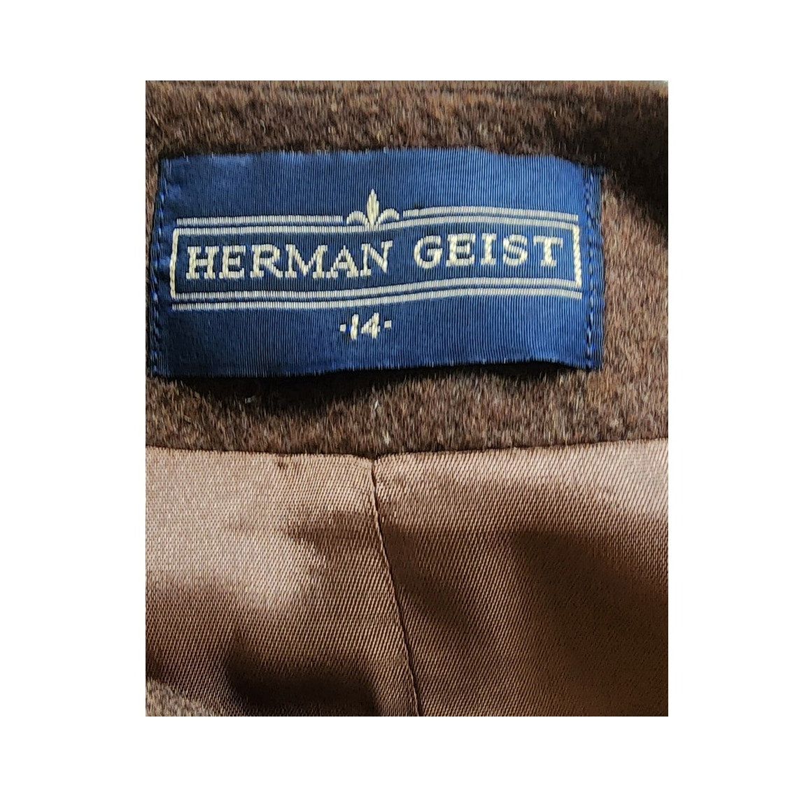 Vintage 1980s Herman Geist Blazer Embroidered Brown wool.